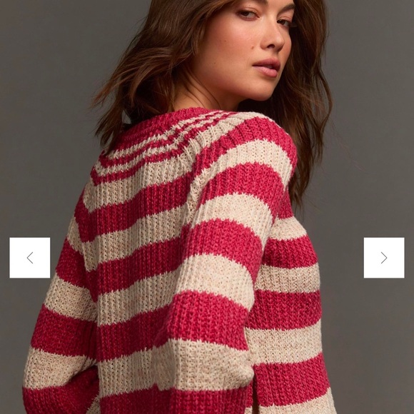 Pilcro Bell-Sleeve Henley Sweater Stripe By Anthropologie - Picture 4 of 10